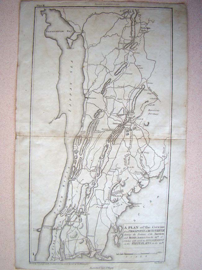 A Revolutionary War period map entitled “A Plan of the Country from FROGSPOINT to CROTON RIVER showing the Positions of the American and British Armies from Oct. 12, 1776 until the Engagement on the WHITE PLAINS on Oct. 28, 1776.“ — image 2
